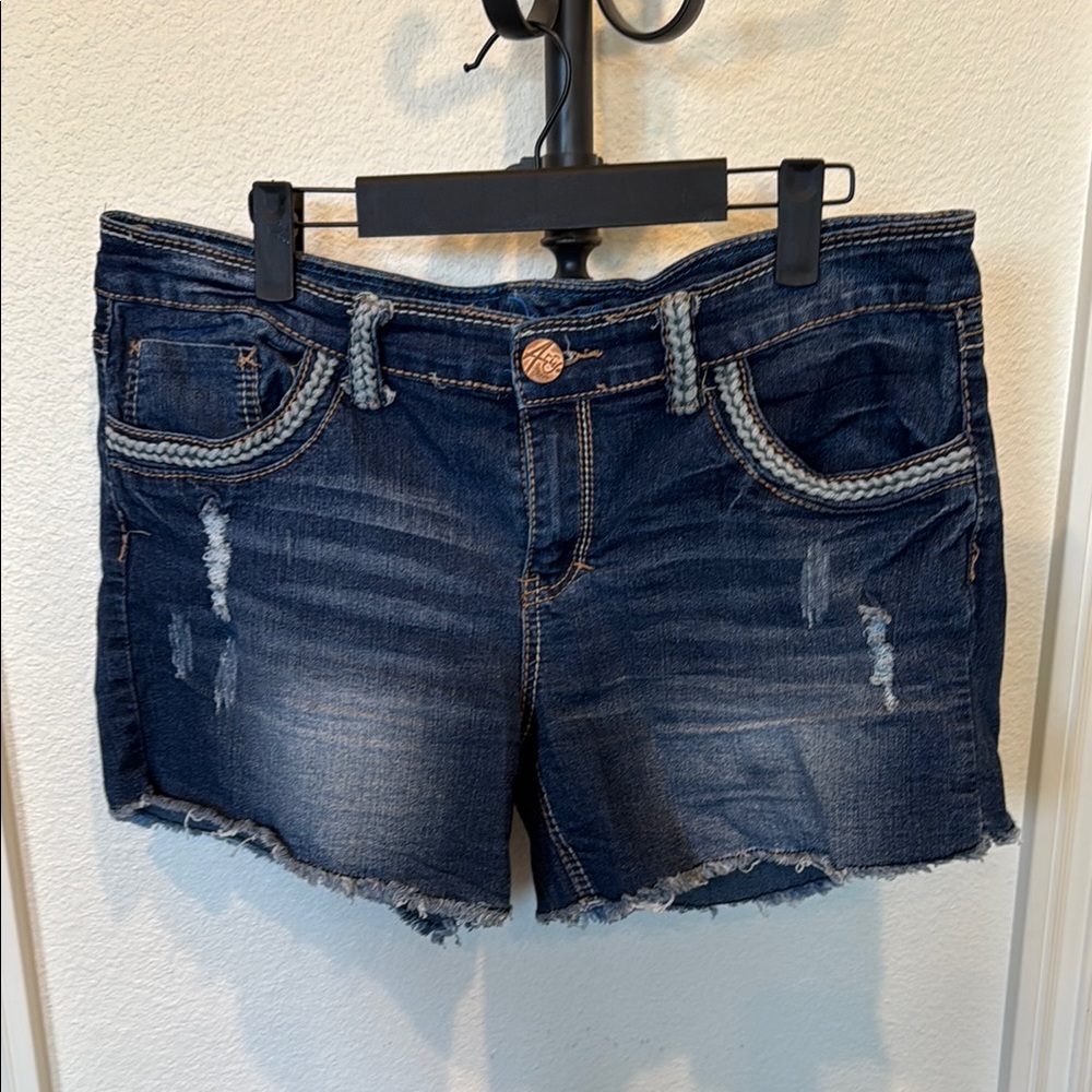 Ariya Blue Distressed Jean Shorts